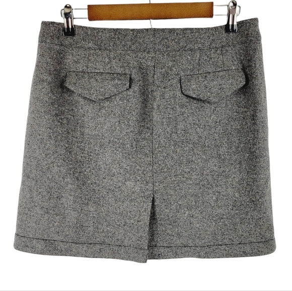 Ann Taylor loft Gray wool blend wrapskirt size 8 - Picture 2 of 11